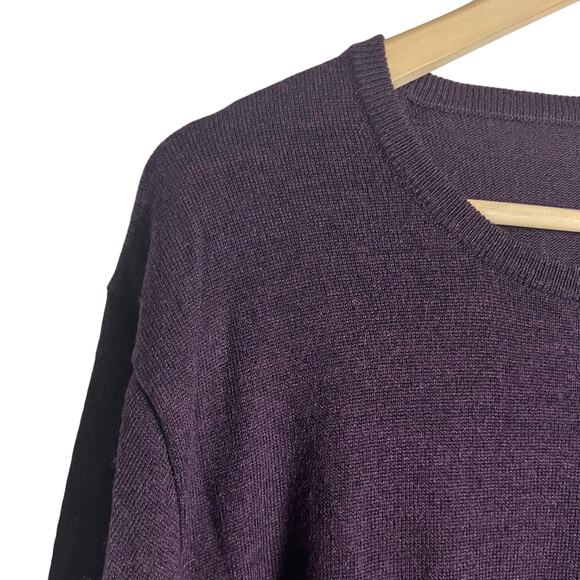 J.Crew Men’s Merino Wool Blend Purple Crewneck Long Sleeve Sweater Size XL - Picture 3 of 11